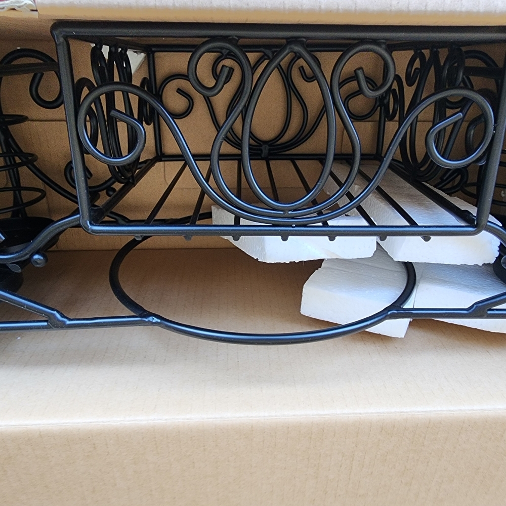 2 Piece Wrought Iron Buffet Caddy 24x9x11" Black Sam's Club Dishes Napkins - Picture 3 of 11